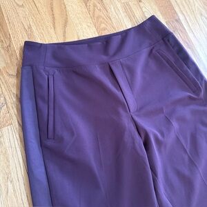 ATHLETA Women's Size 12 Maroon High Waisted Endless Zip Pocket Trouser Pants